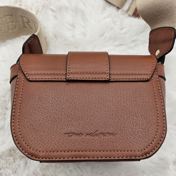 True Religion Brand‎ Jeans mini flap crossbody bag brown faux leather - Picture 3 of 15